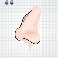 Sebelum koreksi hidung bengkok parah