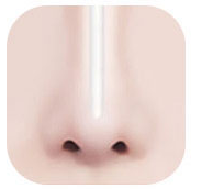 Ilustrasi hidung dengan implan yang terlihat